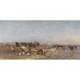 thumbnail image 2 of Eugen Jettel 24x14 Black Ornate Framed Double Matted Museum Art Print Titled: Motive from Szerled in the Waag (1872), 2 of 5