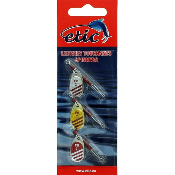 Etic 115-4211X French Blade Spinner, silver/Gold/Red - Stripes Size 2, French Blade Spinner, silver/G