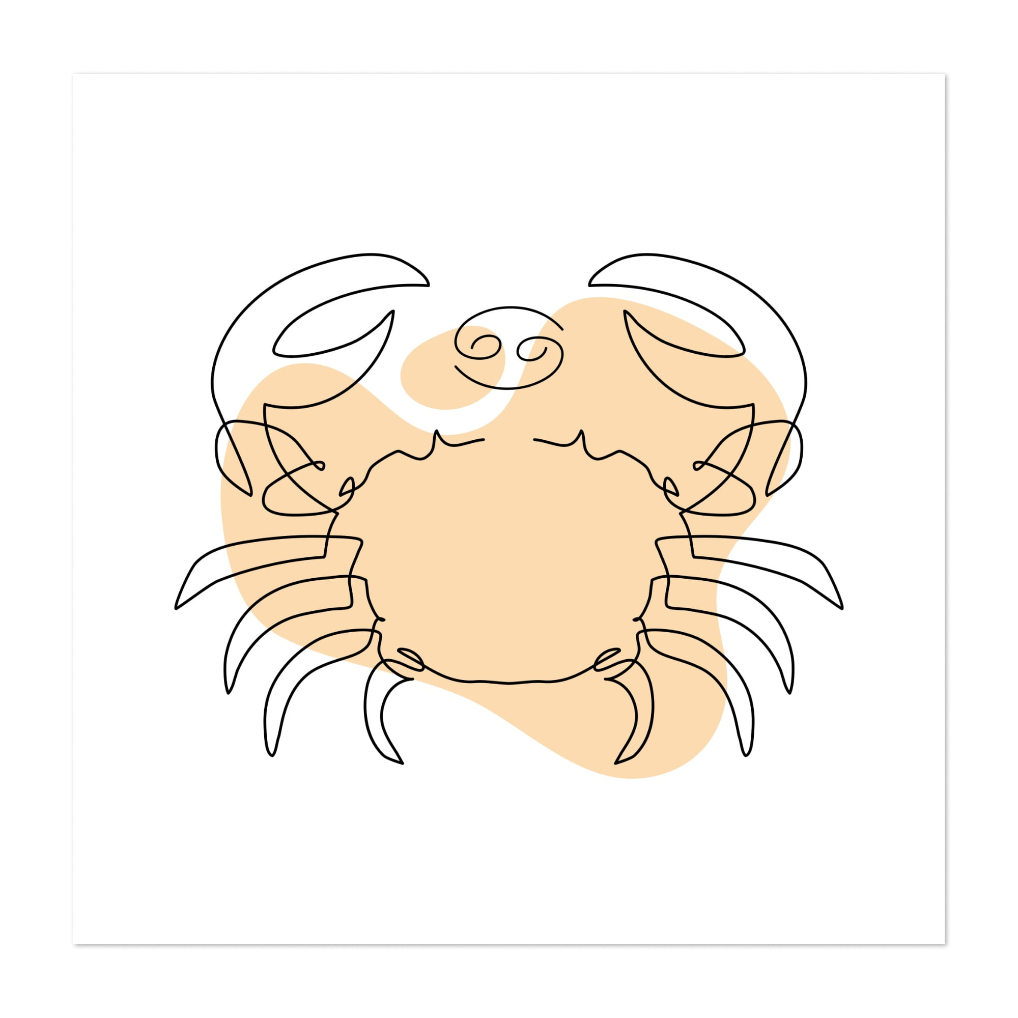 Original Vintage Cancer Iron On Transfer Crab Horoscope 