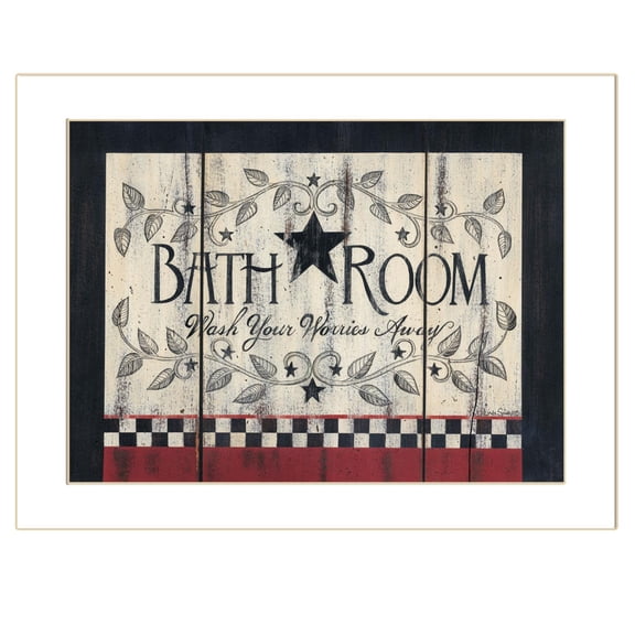TrendyDecor4U Bathroom By Linda Spivey Ready To Hang Framed Print LS1617-712W