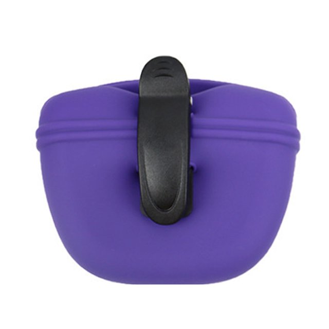 Methold Bolsa de cintura elástica para entrenamiento de mascotas, bolsa de almacenamiento de alimentación de gran capacidad, contenedor para practicar Suministros para perros Violeta Methold PT003623-05