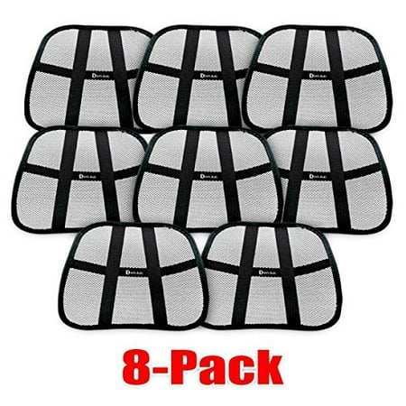 - 8 - Pack Zento Deals Lumbar Support Mesh Hollow Black Hollow Car Auto Chair Seat Back Muscle Cushion Home Office Waist Indoor Outdoor