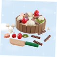 thumbnail image 3 of ¡Ey! ¡Jugar! Pastel de cumpleaños: postre magnético de madera para niños con cuchillo para cortar, remolinos de chocolate y vainilla, juego de simulación divertido, 3 of 5