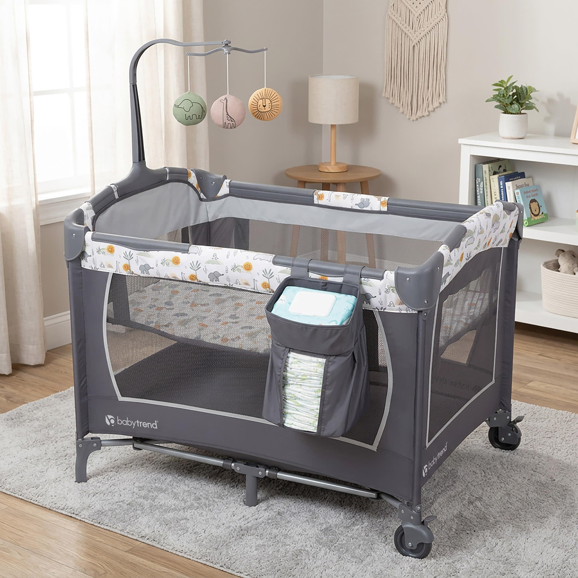 Baby Trend Nursery Center Playard with Full Bassinet, Animal Jubilee photo 3