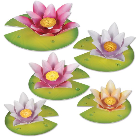 60 Piece Beistle Water Lily Party Paper Flowers