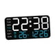 thumbnail image 3 of Reloj despertador digital LED de escritorio, reloj despertador versátil para colgar en la pared. Blanco con luz azul., 3 of 9