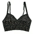 thumbnail image 3 of Hanky Panky Cross-Dyed Retro Bralette (7J7271),Medium,Black/Praline, 3 of 5