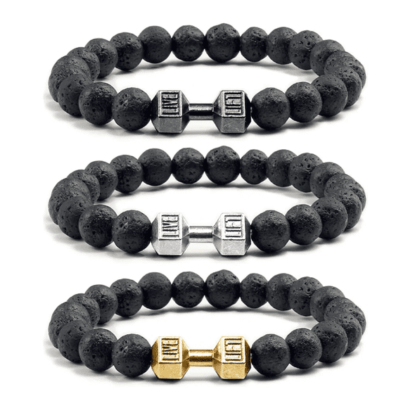 3pzs Pulseras Gym Mancuerna Pesa Fitness Para Hombre Y Mujer, Malubero,Negro
