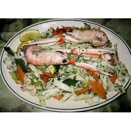 - LAMINATED POSTER Calamari Fish Salad Shrimp Peppers Shell Fish Poster Print 24 x 36