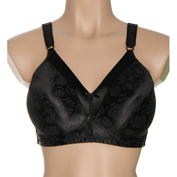 JUST MY SIZE Satin Stretch Wirefree (1960) Black, 44B at  Women's  Clothing store: Bras