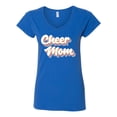 thumbnail image 2 of Wild Bobby Retro Cheer Mom Girl Sports Women Standard V-Neck Tee, Royal, Medium, 2 of 5