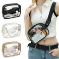 thumbnail image 2 of Spencer Cross Body Fanny Pack for Women, Fashion Waist Packs with Metal Chain Design, Crossbody Bags, Belt Bag, Clear Bag for Cycling Shopping Travel, Black, 2 of 12