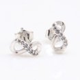 thumbnail image 2 of Pendientes brillantes con botón: un gran regalo para ella: pendientes impresionantes para mujer: plata de ley y circonita cúbica, 2 of 5