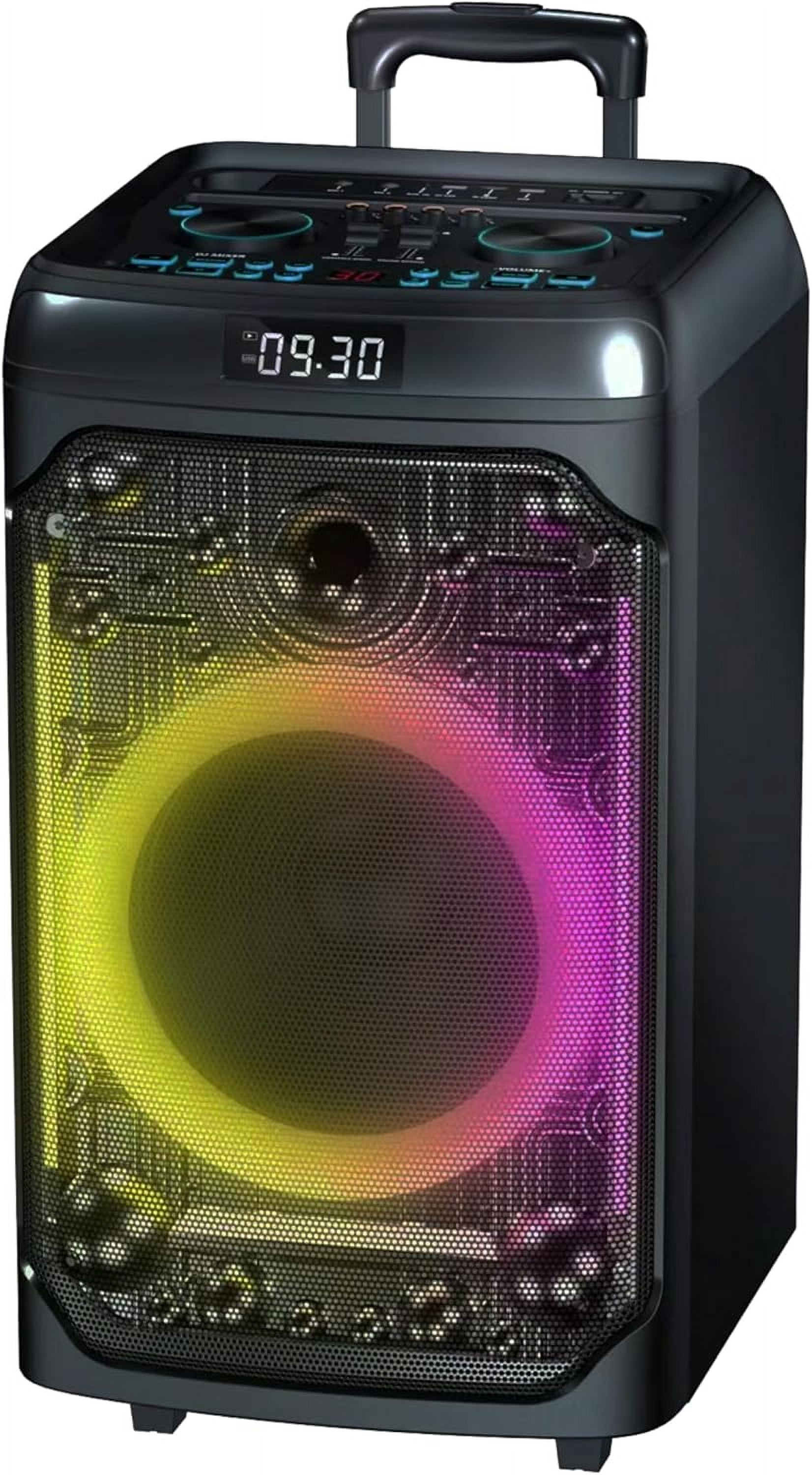 IQ Sound 12 Inch Rechargeable Bluetooth Party Speaker 100W LED Light Show FM Radio Mic Guitar USB AUX TWS IQ-7612DJBT