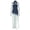 Black White, variant on Women's Black & White Color Spliced Strapless Slash Neck Sleeveless Waistband Irregular Long Dress & Bandage, 2pcs Set