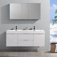 thumbnail image 4 of Fresca Valencia 60" Glossy White Wall Hung Double Sink Modern Bathroom Vanity w/ Medicine Cabinet, 4 of 5