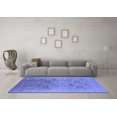 thumbnail image 3 of Ahgly Company Machine Washable Indoor Square Oriental Blue Industrial Area Rugs, 7' Square, 3 of 4