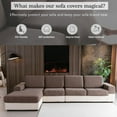 thumbnail image 4 of Sectional Couch Covers, Wear Resistant Stretch Sofa Covers Washable Soft Couch Cushion Covers Anti Slip Furniture Protector Sofa Slipcovers for Pets(3 Pieces 2 Seaters+1 Chaise, Brown), 4 of 14