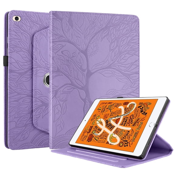 Case for iPad Mini 5 4 3 2 1 7.9 Inch, Shockproof Cover 360 Rotating Stand, Auto Wake Sleep, Pencil Holder, Purple