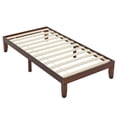 thumbnail image 7 of IVV Twin Size Wooden Platform Bed Frame, Simple Mattress Foundation, No Box Spring Needed, Brown, 7 of 7