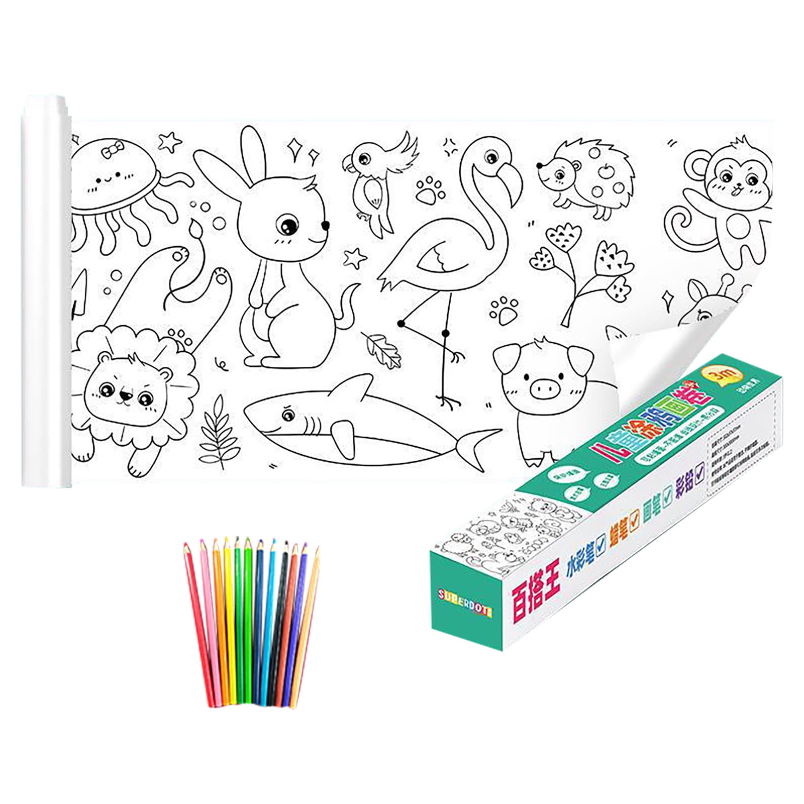 sixwipe Coloring Paper Roll for Kids, 118 x 11.8 Inch Large