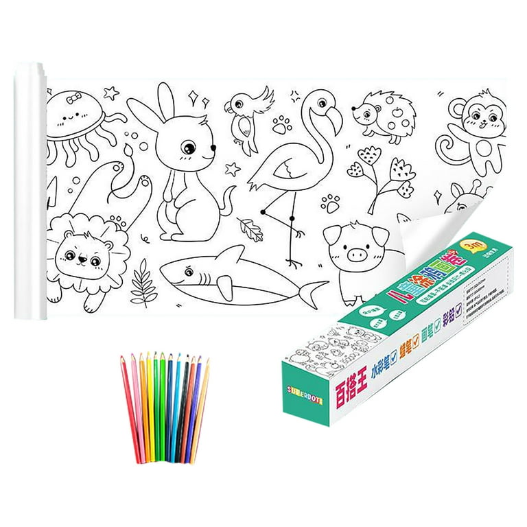 Children's Drawing Roll, Coloring Paper Roll For Kids, Sticky