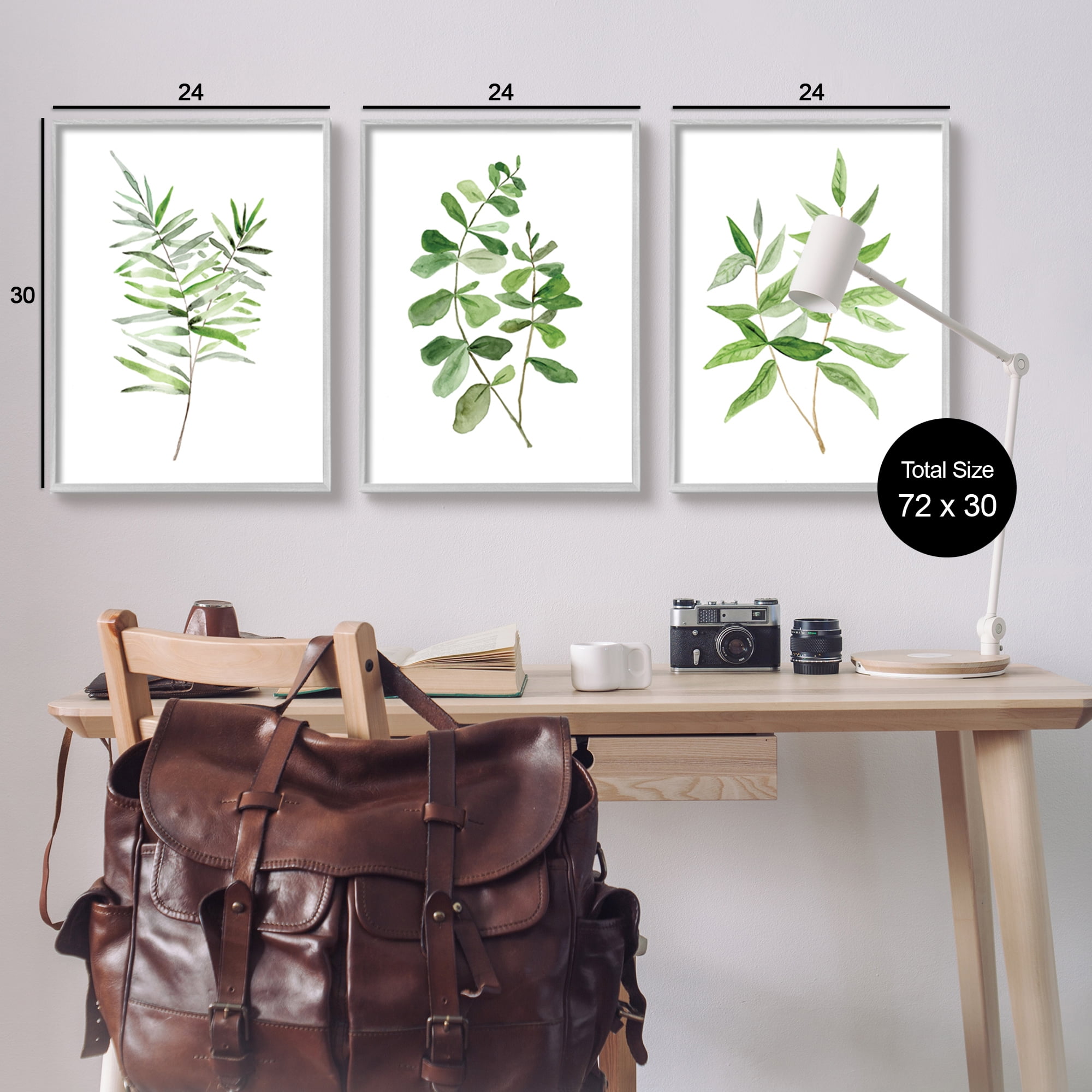 Stupell Kitchen Herb Bunches Botanicals Botanical & Floral Painting Gray Framed Art Print Wall Art, Set of 3