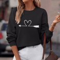 thumbnail image 4 of Tawop Womens Sweatshirts Womens Top Sweatshirts for Women Crew Neck Long Sleeve Graphic Black L, 4 of 6