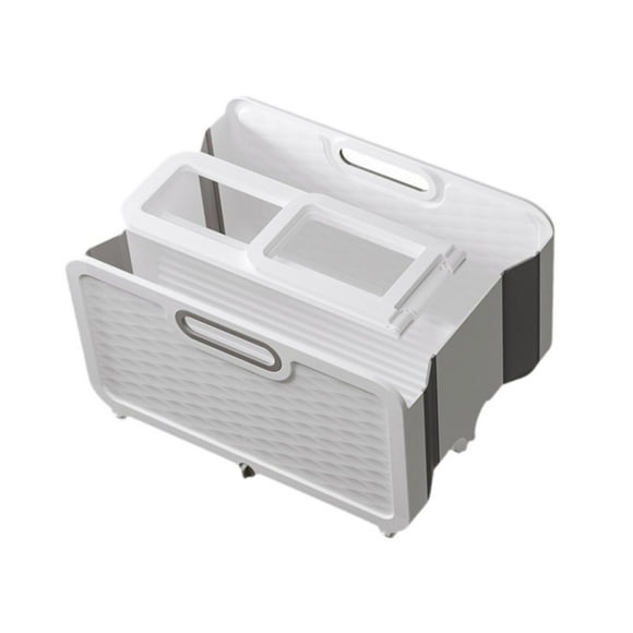 Lipstore Foldable Bucket with Wheels Portable Water Pail Cleaning Mop Foldable Mop Bucket Double barrel