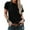 Black, variant on LADIGASU Women's Round Neck Short Sleeve Loose Solid Color T Shirt Tunic Summer Shirt Blouse