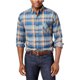 thumbnail image 1 of Camisa abotonada de franela a cuadros resistente a la intemperie para hombre, azul, X-Large, 1 of 1