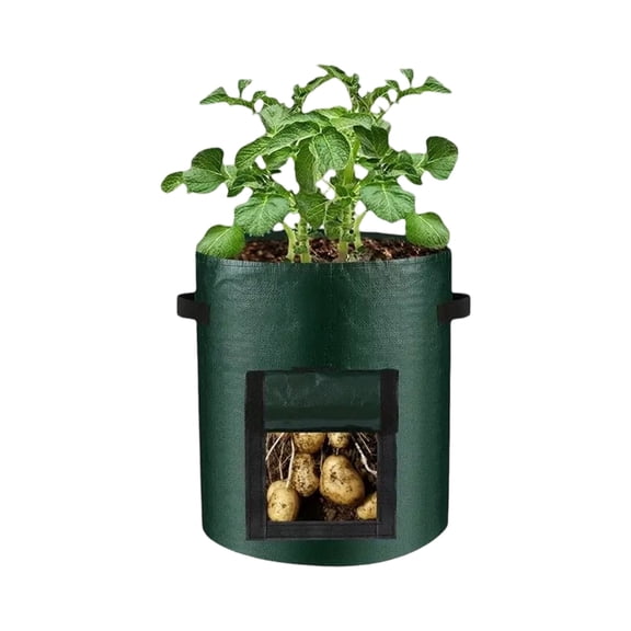 JIhuahe Heavy Duty Nonwoven Planting Bags for Vegetables, Beans, Berries & Tree Seedlings – Breathable Fabric Grow Pots with Handles for Patio Garden,L