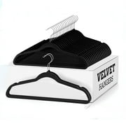 Lux Decor Collection Black Velvet Hangers Space Saving and Non-Slip Hangers - 30 Pack