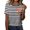178#Blue, variant on Women's Halloween Letter Graphic Tees Bold Striped T Shirts Casual Crewneck Loose Fit Pumpkin Print Summer Tops Orange 2XL
