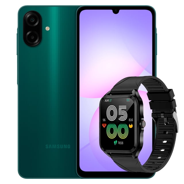 Smartphone Samsung Galaxy A07 64GB Verde 4GB Ram + Smartwatch Q1 negro
