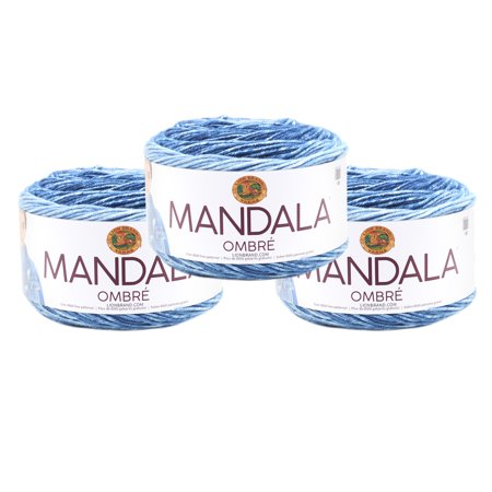 UPC: 0842093116660 | Lion Brand Yarn Mandala Ombre Harmony Ombre Cake Medium Acrylic Multi-Color Yarn 3 Pack