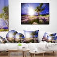 thumbnail image 3 of Designart Lavender Field under Blue Sky - Modern Landscape Printed Throw Pillow - 16x16, 3 of 4