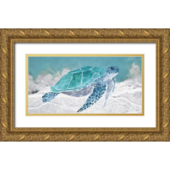 Fay, Mela 24x14 Gold Ornate Wood Framed with Double Matting Museum Art Print Titled - Turtle II
