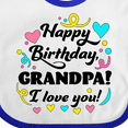 thumbnail image 4 of Inktastic Happy Birthday, Grandpa I Love You Boys or Girls Baby Bib, 4 of 4