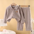 thumbnail image 4 of Faraee Girls Fuzzy Pajama Set 2 Piece Soft Plush Fleece Pjs Loungewear Long Sleeve Button Down Tops Pants Plaid Kids Sleepwear Fall Winter Clothes (Khaki,7-8 Years), 4 of 5
