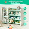 thumbnail image 6 of Costway Kids Toy Storage Organizer w/Bins & Multi-Layer Shelf for Bedroom Playroom Green, 6 of 11