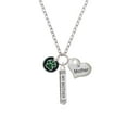 thumbnail image 2 of Delight Jewelry Silvertone Green Paw on Black Disc Always My Mother Bar Zoe Necklace, 2 of 4