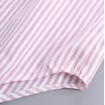 thumbnail image 6 of YEJIMAN Pink Oversized Tshirts For Women, cotton Shirt Women Trendy, Stripe Sleeve Shirts Turn-down Loose Long Blouse Collar Women Top Button Women's Blouse, 6 of 9