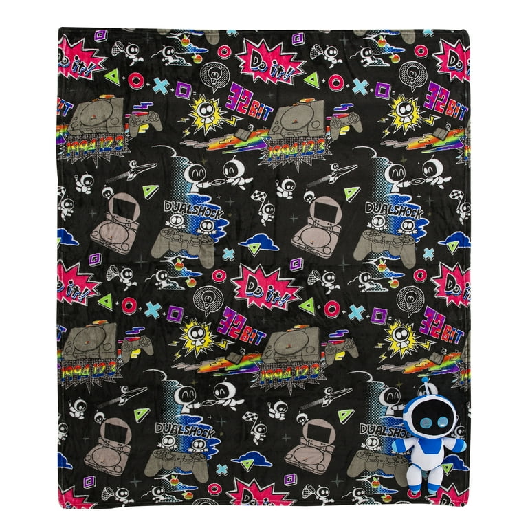 Playstation Astrobot Mural Officially Licensed Silk Touch Throw
