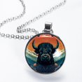 thumbnail image 2 of Yak Stylish Glass Pendant Circular Necklace - Women's Fashion Jewelry Accessory, 2 of 5