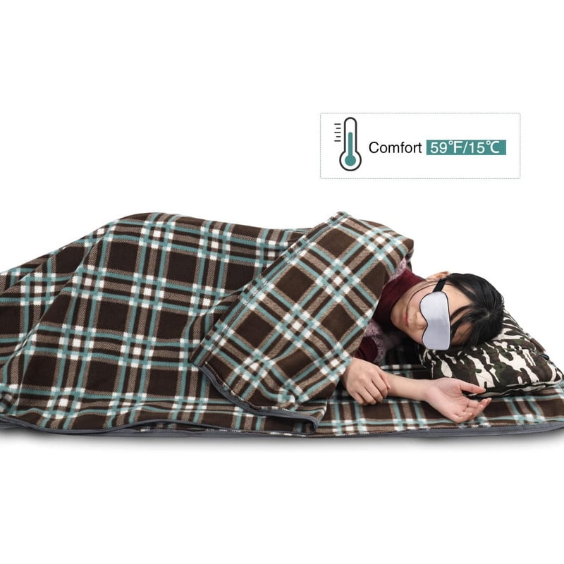 REDCAMP Fleece Sleeping Bag Liner Thicker for Adult Warm or Cold Weather,73in Long Full Sized Zipper Camping Blanket for Outdoor Indoor Used with Sack