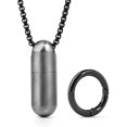 thumbnail image 1 of czcpp-Titanium Pill Case with 28'' Necklace Chain,Micro Keychain Pill Holder.Waterproof Pill Fob for Emergency Aspirin & Nitroglycerin for Travel Purse Pocket, 1 of 4