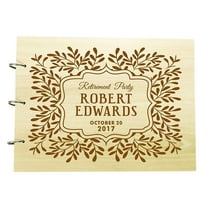 Personalized Retirement Party Wood Engraved Guest Book, Photo Album Custom Scrapbook