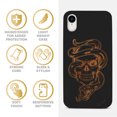 thumbnail image 4 of Wood phone case for iPhone XR compatible protective cell phone cover shockproof slim fit laser engraved Snake Skull design Black wood case for Men & Women by CaseYard, 4 of 7