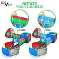 thumbnail image 5 of 5pc Kids Playhouse Jungle Gym w/ Pop Up Play Tents, Tunnels & Basketball Ball Pit for Boys, Girls, Children, Babies & Toddlers, Indoor & Outdoor Use, by Hide-n-Side, 5 of 9